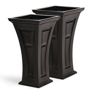 fcmp outdoor heritage planter (2-pack) outdoor planter, tall, black