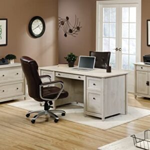 Sauder Edge Water Executive Desk, L: 65.12" x W: 29.53" x H: 29.37", Chalked Chestnut finish