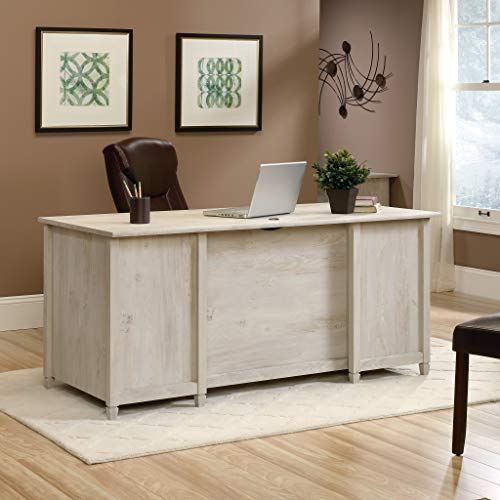 Sauder Edge Water Executive Desk, L: 65.12" x W: 29.53" x H: 29.37", Chalked Chestnut finish