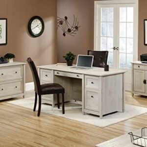 Sauder Edge Water Executive Desk, L: 65.12" x W: 29.53" x H: 29.37", Chalked Chestnut finish