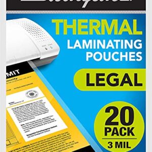 Swingline Laminating Sheets, Thermal Laminating Pouches Legal Size, 3mil, 20 Pack (3202061)
