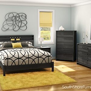 South Shore Tao 6-Drawer Double Dresser, Grey Oak with Wooden Handles