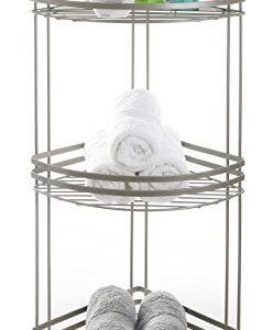 BINO 3-Tier Corner Spa Tower | 'Lafayette' Rust-Resistant | Nickel | Steel Corner Shower Organizer Stand | Decor | Bathroom Vanity Accessories and Display