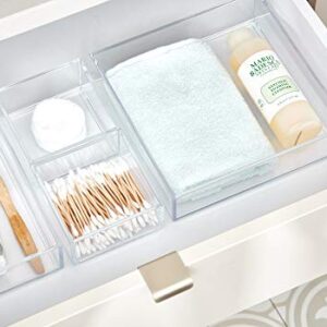 iDesign Clarity Plastic Drawer Organizer for Vanity, Countertop, Bathroom, Kitchen and Cabinet Storage, 8" x 4" x 2", Clear
