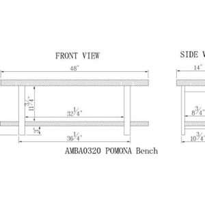 Alaterre Furniture Alaterre Sonoma Reclaimed Wood Bench with Open Shelf, Natural, Brown -