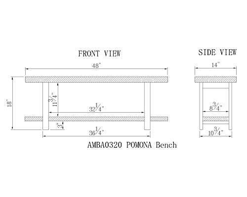 Alaterre Furniture Alaterre Sonoma Reclaimed Wood Bench with Open Shelf, Natural, Brown -