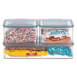 iDesign Plastic BPA-Free Pantry Food Storage Organizer Bin with Air-Tight Hinged Lid, 1.5 Quart Container for Kitchen, Fridge, Freezer, Cabinet, 5.5" x 6.6" x 3.7" - Clear