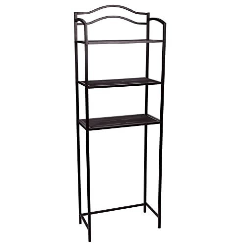 Household Essentials 3-Tier Over the Toilet Storage Shelf, Espresso Brown