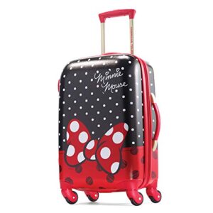american tourister disney hardside luggage with spinner wheels, black, red, white, carry-on 21-inch