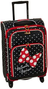 american tourister disney softside luggage with spinner wheels, minnie mouse red bow, 21-inch