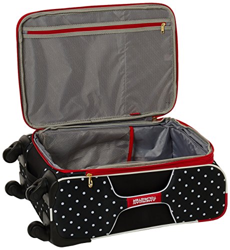 American Tourister Disney Softside Luggage with Spinner Wheels, Minnie Mouse Red Bow, 21-Inch