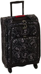 american tourister disney softside luggage with spinner wheels, mickey mouse multi-face, 21-inch