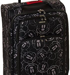 American Tourister Disney Softside Luggage with Spinner Wheels, Mickey Mouse Multi-Face, 21-Inch