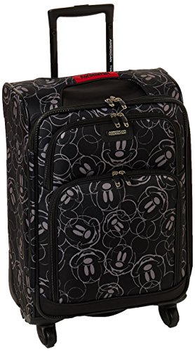 American Tourister Disney Softside Luggage with Spinner Wheels, Mickey Mouse Multi-Face, 21-Inch