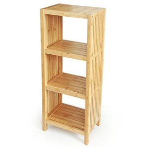 toilettree products bamboo freestanding organizing shelf - wooden bathroom shelf to store toiletries - bamboo shelf to use in the bathroom, bedroom, and more - 4-tier shelf