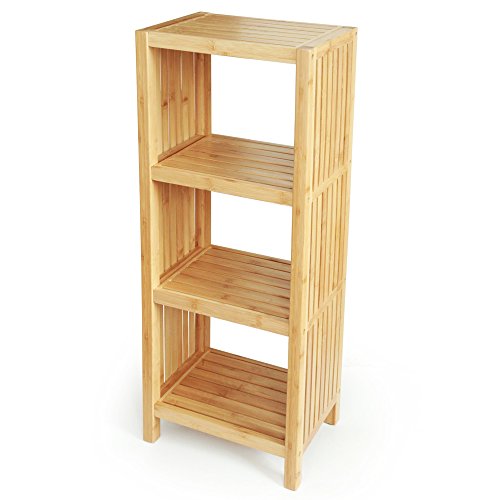 ToiletTree Products Bamboo Freestanding Organizing Shelf - Wooden Bathroom Shelf to Store Toiletries - Bamboo Shelf to Use in The Bathroom, Bedroom, and More - 4-Tier Shelf