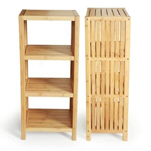 ToiletTree Products Bamboo Freestanding Organizing Shelf - Wooden Bathroom Shelf to Store Toiletries - Bamboo Shelf to Use in The Bathroom, Bedroom, and More - 4-Tier Shelf