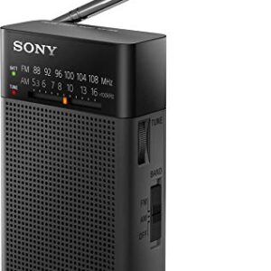 Sony ICFP26 Portable AM/FM Radio (Black) Bundles (Battery Bundle)