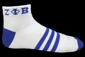 new! zeta phi beta ankle socks white