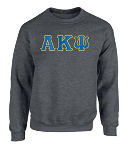 alpha kappa psi twill letter crewneck sweatshirt drk hth large dark heather