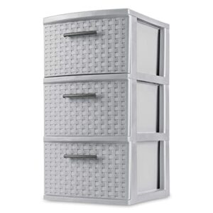 sterilite 3-drawer weave tower, white, case of 2 (3-drawer, white) (case of 2)