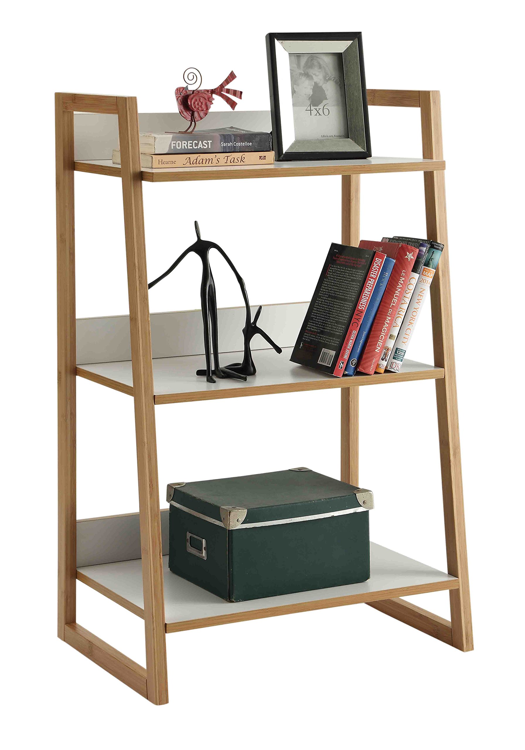 Convenience Concepts Oslo Sundance 3 Tier Shelf, White / Bamboo