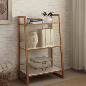 Convenience Concepts Oslo Sundance 3 Tier Shelf, White / Bamboo