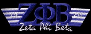 zeta phi beta sorority 4 3/4"w x 1 1 blue signature wings founding date emblem patch
