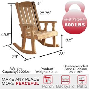 Amish Heavy Duty 600 Lb Mission Pressure Treated Rocking Chair (Unfinished)