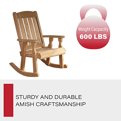 Amish Heavy Duty 600 Lb Mission Pressure Treated Rocking Chair (Unfinished)
