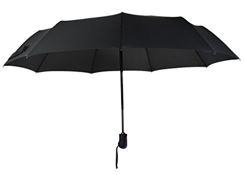 Umenice Automaitc Travel Umbrella Windproof with 210t Fabric Black