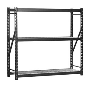 edsal 72"h x 77"l x 24"w steel welded storage rack, black