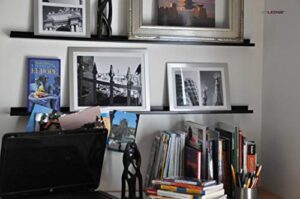 ultraledge 4'/48" art display/picture ledge/floating shelf, metal, modern (2" deep, black)