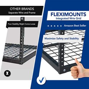 FLEXIMOUNTS Adjustable Garage Storage Organization Systerm,Heavy Duty Metal 3x8 Overhead Garage Ceiling Storage Racks,600lbs Weight Capacity,Black