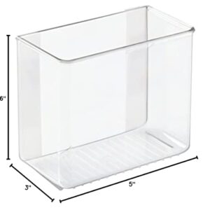 iDesign AFFIXX Plastic Wall Mount Organizer for Kitchen, Bathroom, Office, Bedroom, Garage, Craft Room, 3" x 6" x 5", Clear