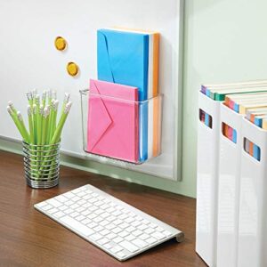 iDesign AFFIXX Plastic Wall Mount Organizer for Kitchen, Bathroom, Office, Bedroom, Garage, Craft Room, 3" x 6" x 5", Clear