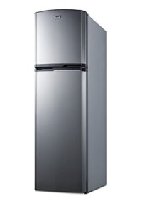 summit ff948ss 8.8 cu.ft. frost-free refrigerator-freezer in slim 22” width for small kitchens, stainless steel