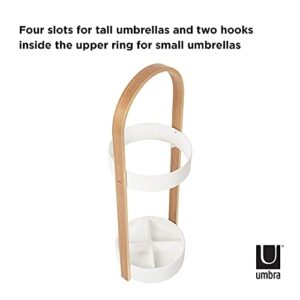 Umbra Space Saving Bellwood Umbrella Stand, White/Natural