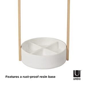 Umbra Space Saving Bellwood Umbrella Stand, White/Natural