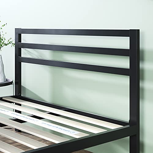 ZINUS Mia Metal Platform Bed Frame with Headboard / Wood Slat Support / No Box Spring Needed / Easy Assembly, Twin ,Black