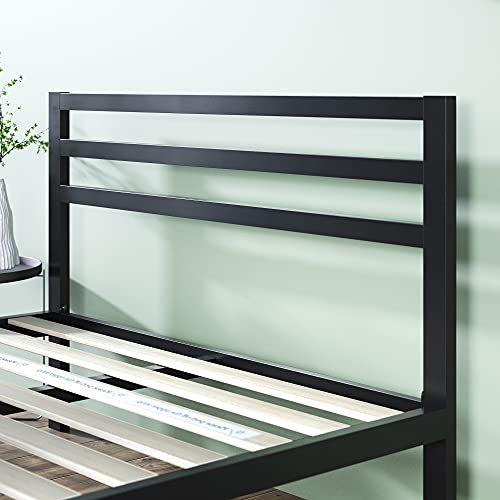 ZINUS Mia Metal Platform Bed Frame with Headboard / Wood Slat Support / No Box Spring Needed / Easy Assembly, King, Black