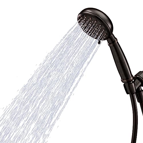 Moen Banbury Mediterranean Bronze 5-Spray Hand Shower with Hose and Bracket, 4-Inch Diameter, 23046BRB