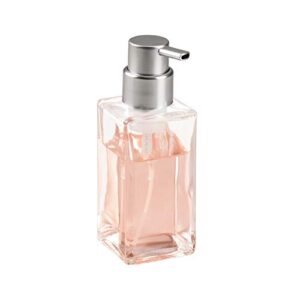 idesign casilla foaming soap dispenser for kitchen, bathroom, sink, vanity, holds 14 oz, clear