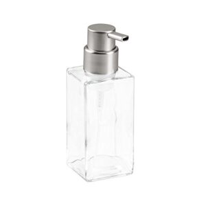 iDesign Casilla Foaming Soap Dispenser for Kitchen, Bathroom, Sink, Vanity, Holds 14 oz, Clear