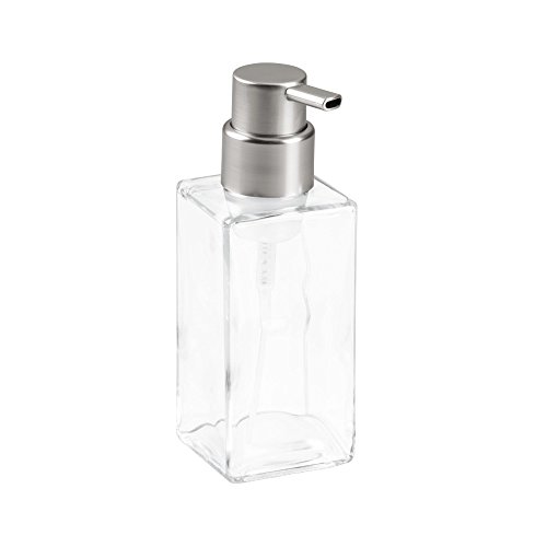 iDesign Casilla Foaming Soap Dispenser for Kitchen, Bathroom, Sink, Vanity, Holds 14 oz, Clear