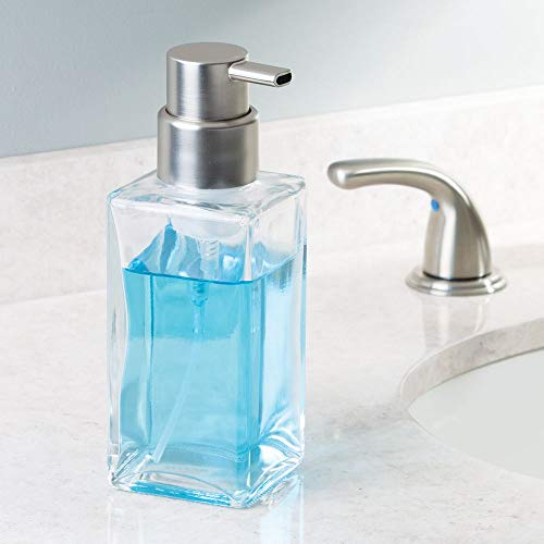 iDesign Casilla Foaming Soap Dispenser for Kitchen, Bathroom, Sink, Vanity, Holds 14 oz, Clear