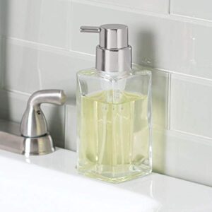 iDesign Casilla Foaming Soap Dispenser for Kitchen, Bathroom, Sink, Vanity, Holds 14 oz, Clear