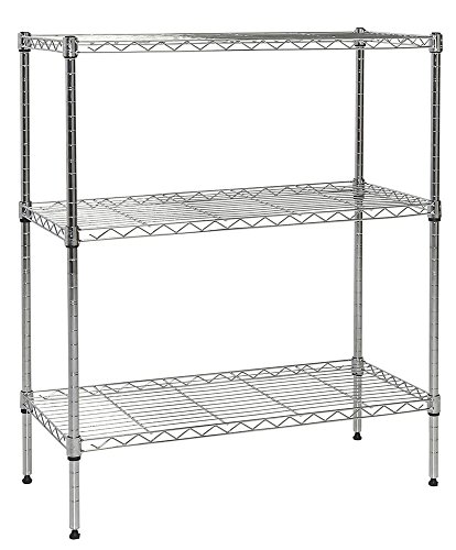 Apollo Hardware Chrome 3-Shelf Wire Shelving with Wheels 14"x30"x36"