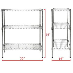 Apollo Hardware Chrome 3-Shelf Wire Shelving with Wheels 14"x30"x36"