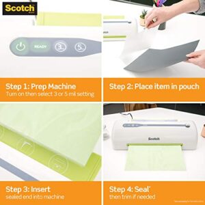 Scotch Thermal Laminating Pouches, 50 Pack Laminating Sheets, 3 Mil, 8.9 x 11.4 Inches, Education Supplies & Craft Supplies, For Use With Thermal Laminators, Letter Size Sheets, (TP3854-50-MP)